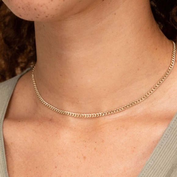 Mejuri 14k Solid Gold Curb Chain Necklace 14-16” - Picture 1 of 9